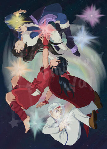 Towa, Setsuna, Moroha; Suit of Pearls for the discontinued Daiyoukai Deck Tarot Project