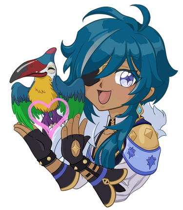 Kaeya with Dusk Bird Sticker for HEART Teyvat
