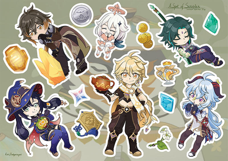 Stickersheet 1 for Sereniteapot Zine