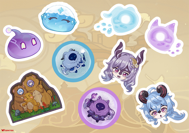Sticker Sheet for GanQing Zine