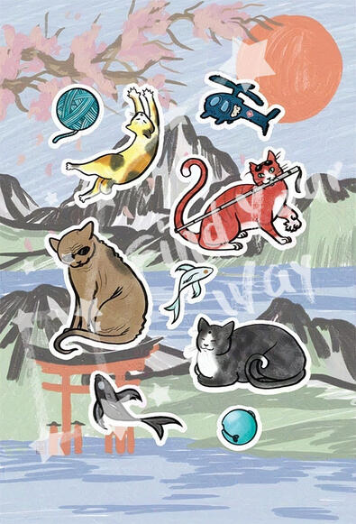 Monmon Cats Stickers for Turks Pinup Zine