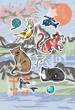 Monmon Cats Stickers for Turks Zine