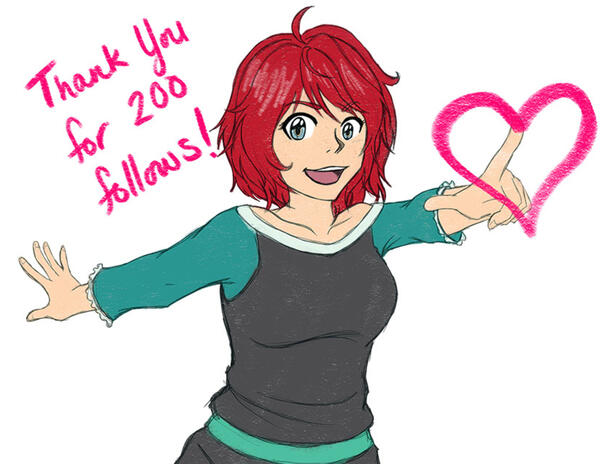 200 Follows Thank You Doodle