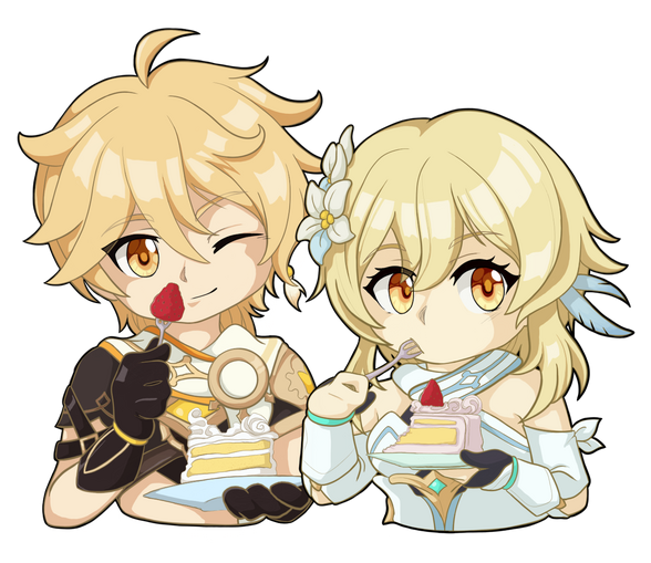 Twins with Cake